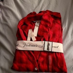 Red plaid Victoria's secret flannel pack.